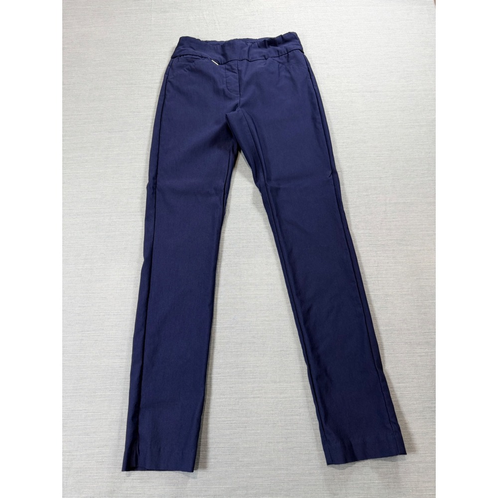 EP New York Pull-On Pants Womens XS Navy Blue Excellent Stretch Golf Trousers